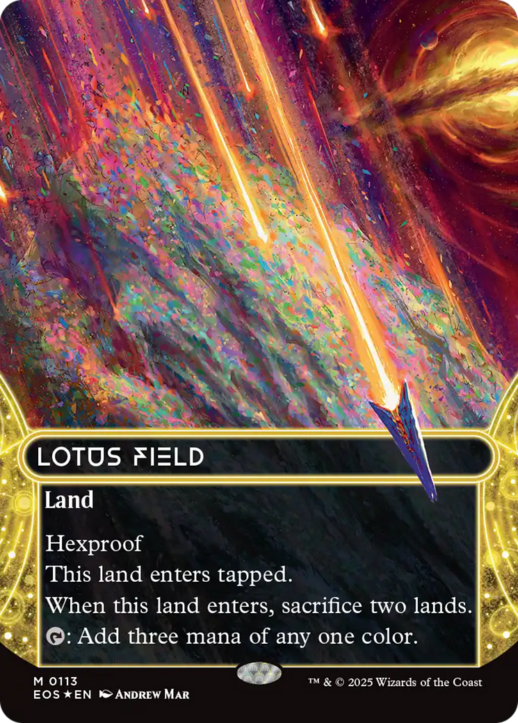 Lotus Field (0113) (Borderless) (Galaxy Foil) [Edge of Eternities: Stellar Sights] | Pegasus Games WI