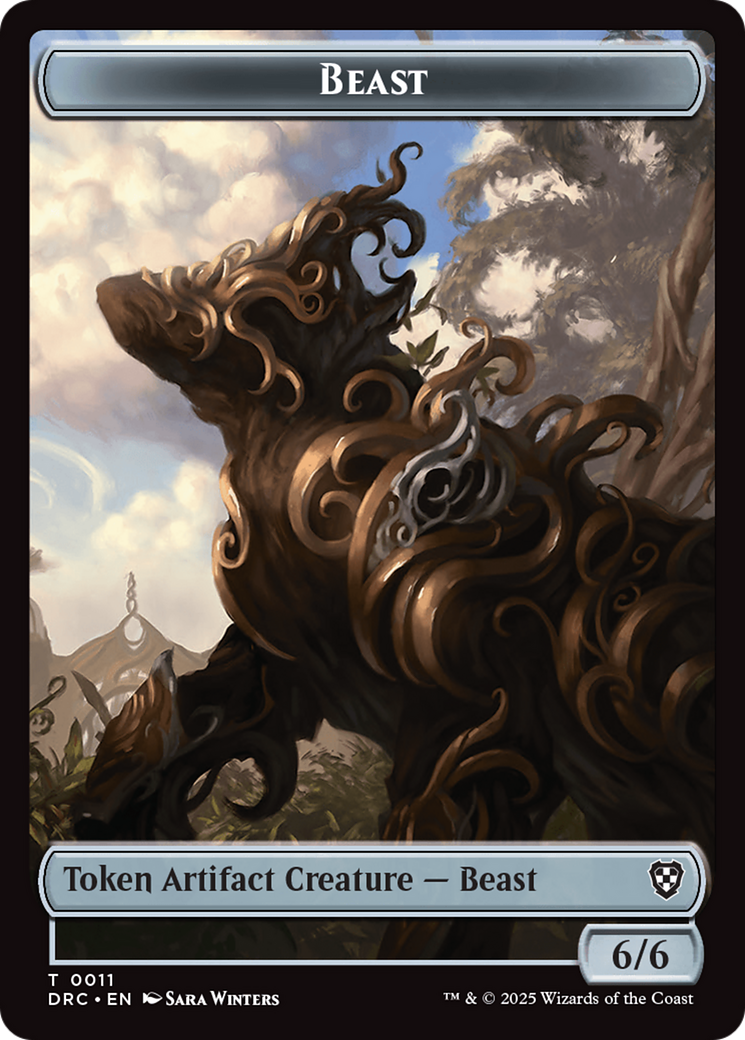 Construct // Beast (0011) Double-Sided Token [Aetherdrift Tokens] | Pegasus Games WI