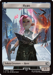 Bird // Hero (0005) Double Sided Token [FINAL FANTASY Commander Tokens] | Pegasus Games WI