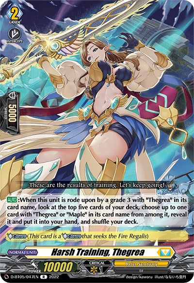 Harsh Training, Thegrea (D-BT05/047EN) [Triumphant Return of the Brave Heroes] | Pegasus Games WI