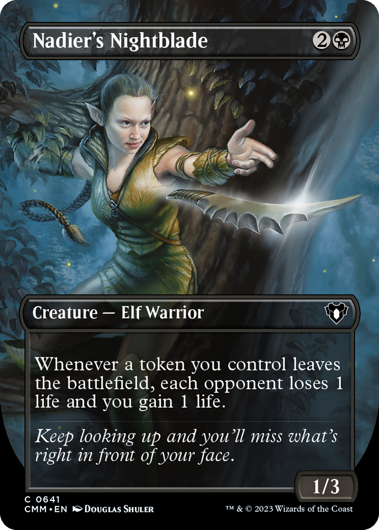 Nadier's Nightblade (Borderless Alternate Art) [Commander Masters] | Pegasus Games WI