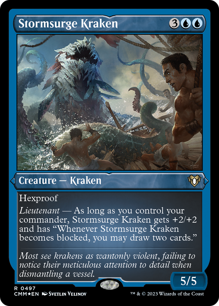 Stormsurge Kraken (Foil Etched) [Commander Masters] | Pegasus Games WI