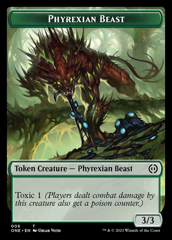 Rebel // Phyrexian Beast Double-Sided Token [Phyrexia: All Will Be One Tokens] | Pegasus Games WI