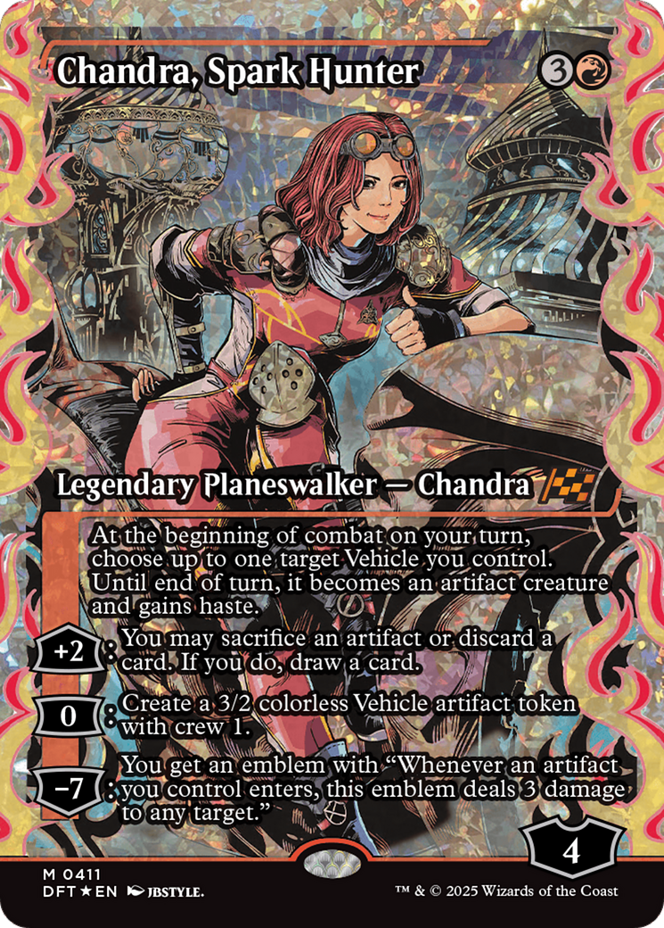 Chandra, Spark Hunter (Showcase) (Fracture Foil) [Aetherdrift] | Pegasus Games WI