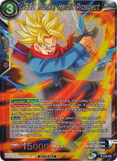 SS2 Trunks, Heroic Prospect (Player's Choice) (P-219) [Promotion Cards] | Pegasus Games WI