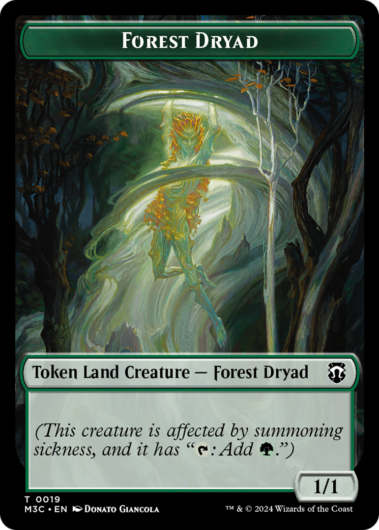 Forest Dryad // Vivien Reid Emblem Double-Sided Token [Modern Horizons 3 Commander Tokens] | Pegasus Games WI