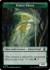 Forest Dryad (Ripple Foil) // Emblem - Vivien Reid Double-Sided Token [Modern Horizons 3 Commander Tokens] | Pegasus Games WI
