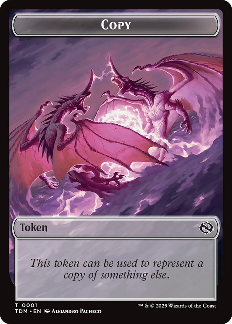 Copy // Dragon (0014) Double-Sided Token [Tarkir: Dragonstorm Commander Tokens] | Pegasus Games WI
