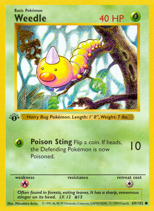 Weedle (69/102) (Shadowless) [Base Set 1st Edition] | Pegasus Games WI
