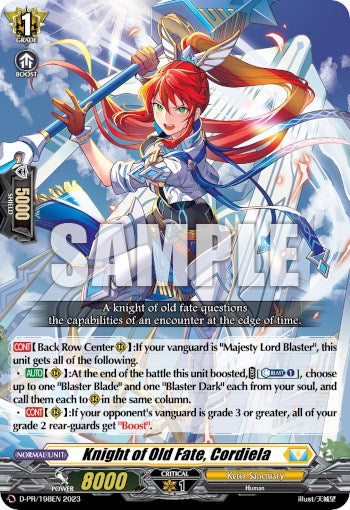 Knight of Old Fate, Cordiela (D-PR/198EN 2023) [D Promo Cards] | Pegasus Games WI