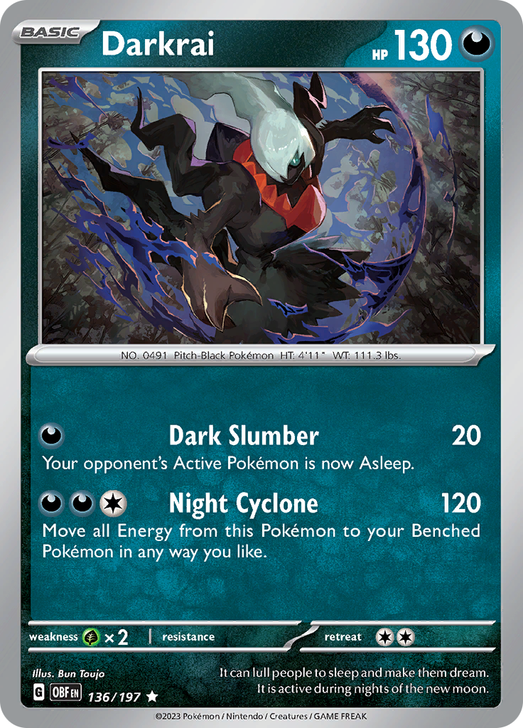 Darkrai (136/197) [Scarlet & Violet: Obsidian Flames] | Pegasus Games WI