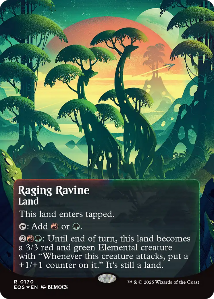 Raging Ravine (0170) (Borderless) (Galaxy Foil) [Edge of Eternities: Stellar Sights] | Pegasus Games WI