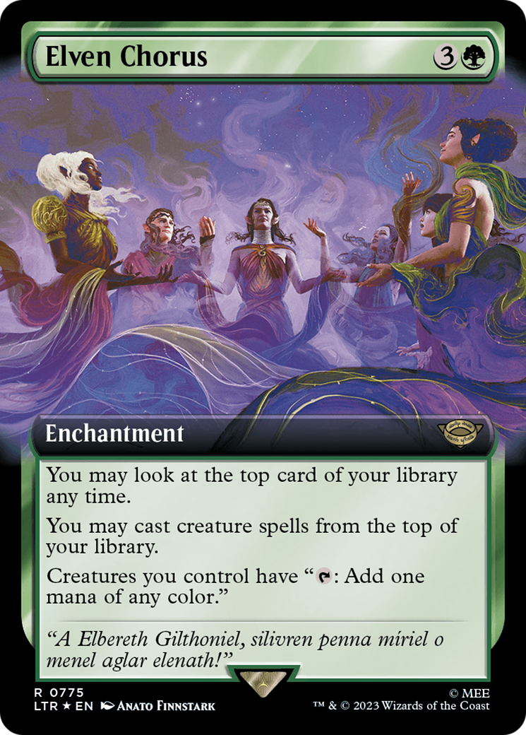 Elven Chorus (Extended Art) (Surge Foil) [The Lord of the Rings: Tales of Middle-Earth] | Pegasus Games WI