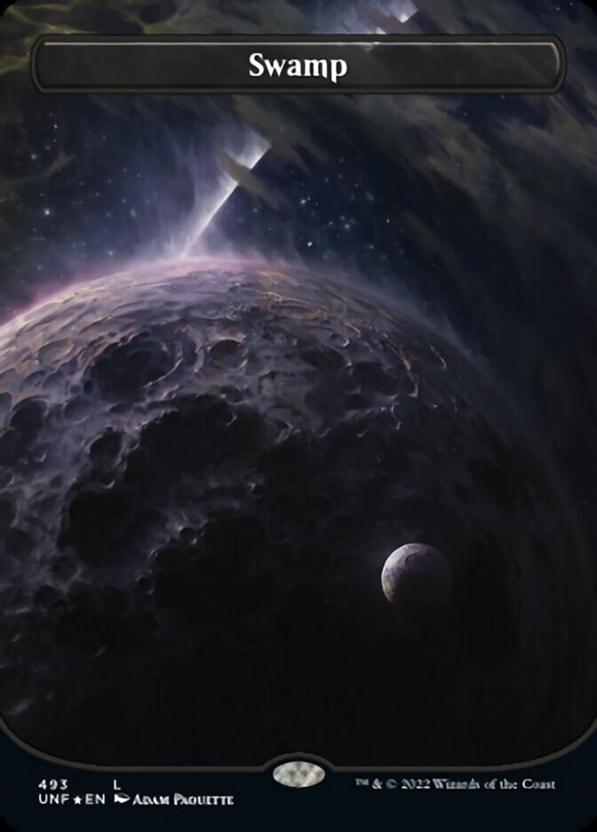Swamp (493) (Orbital Space-ic Land) (Galaxy Foil) [Unfinity] | Pegasus Games WI