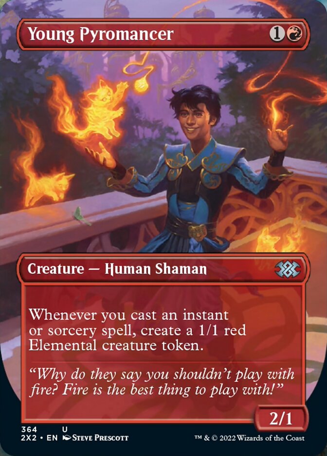 Young Pyromancer (Borderless Alternate Art) [Double Masters 2022] | Pegasus Games WI