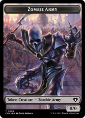 Human Warrior // Zombie Army Double-Sided Token [Commander Masters Tokens] | Pegasus Games WI