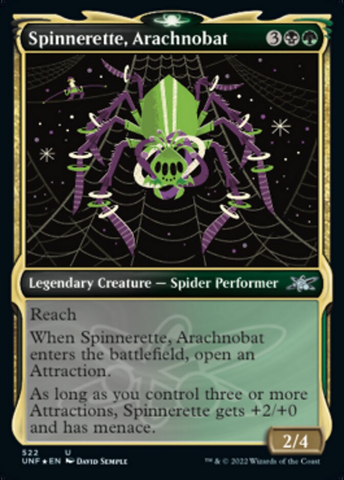 Spinnerette, Arachnobat (Showcase) (Galaxy Foil) [Unfinity] | Pegasus Games WI