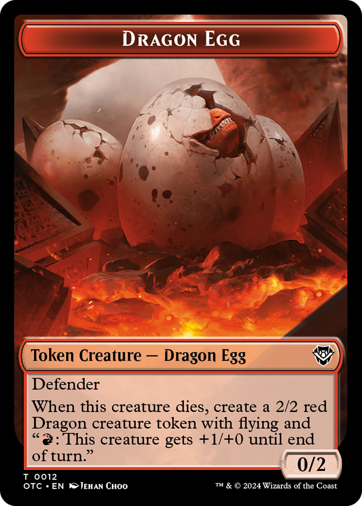 Dragon Egg // Dragon Double-Sided Token [Outlaws of Thunder Junction Commander Tokens] | Pegasus Games WI