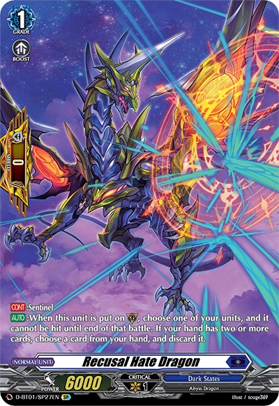 Recusal Hate Dragon (D-BT01/SP27EN) [Genesis of the Five Greats] | Pegasus Games WI