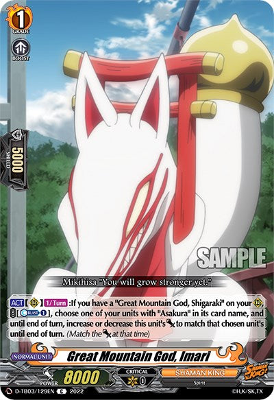 Great Mountain God, Imari (D-TB03/129EN) [Shaman King] | Pegasus Games WI