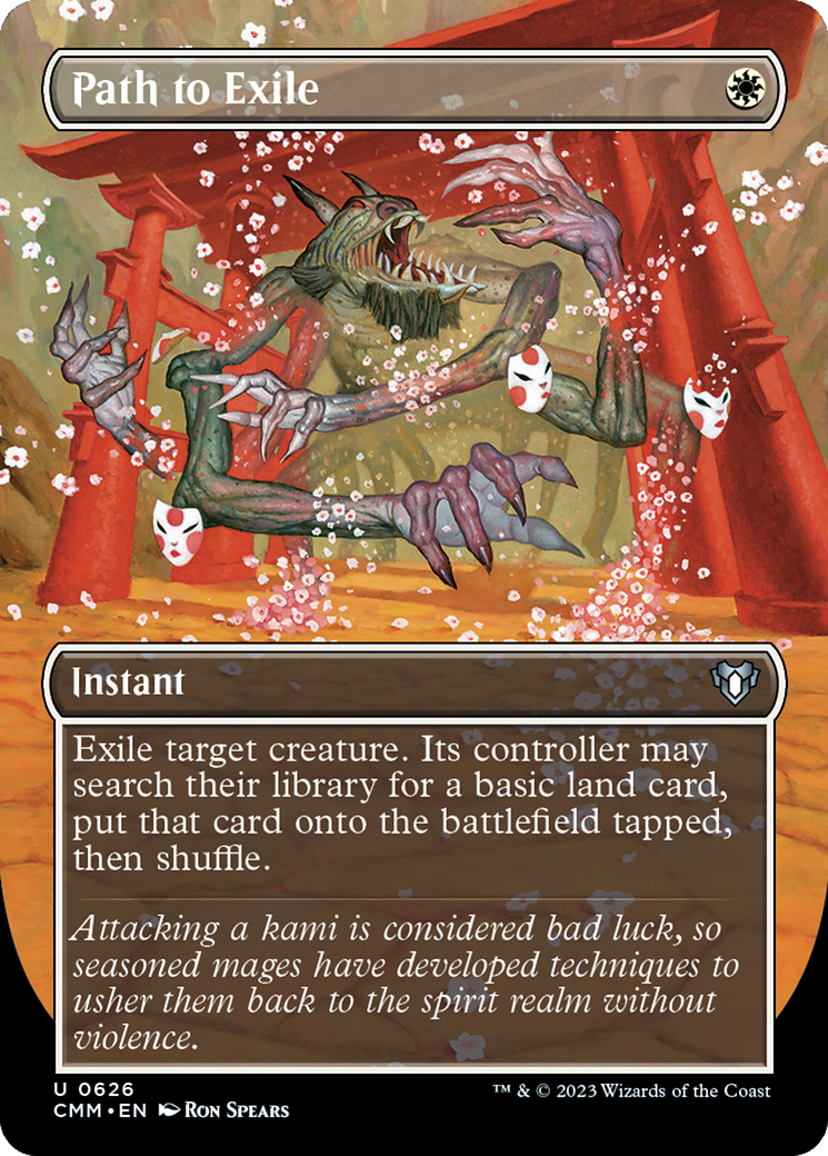 Path to Exile (Borderless Alternate Art) [Commander Masters] | Pegasus Games WI