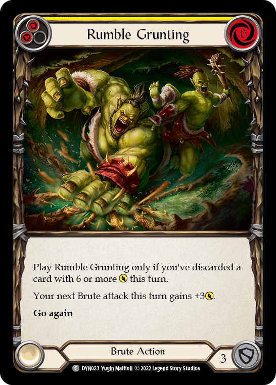 Rumble Grunting (Yellow) [DYN023] (Dynasty)  Rainbow Foil | Pegasus Games WI