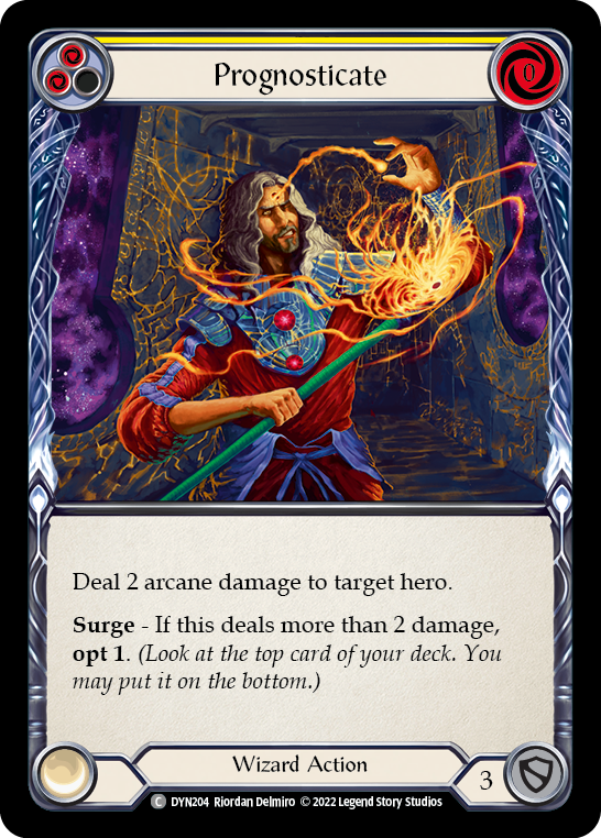 Prognosticate (Yellow) [DYN204] (Dynasty)  Rainbow Foil | Pegasus Games WI