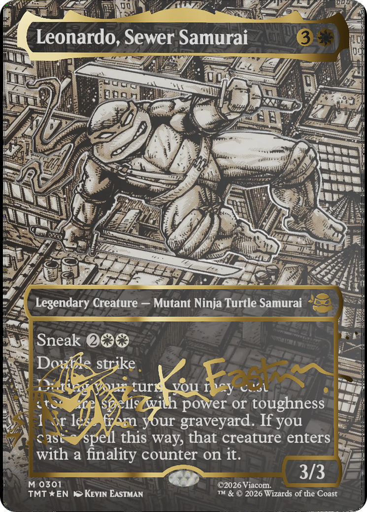 Leonardo, Sewer Samurai (Borderless) (Gold-Stamped Signature) [Teenage Mutant Ninja Turtles] | Pegasus Games WI