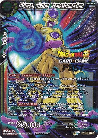 Frieza, Divine Transformation (Card Game Fest 2022) (BT12-100) [Tournament Promotion Cards] | Pegasus Games WI