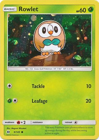 Rowlet (9/149) (Cosmos Holo) [Sun & Moon: Base Set] | Pegasus Games WI