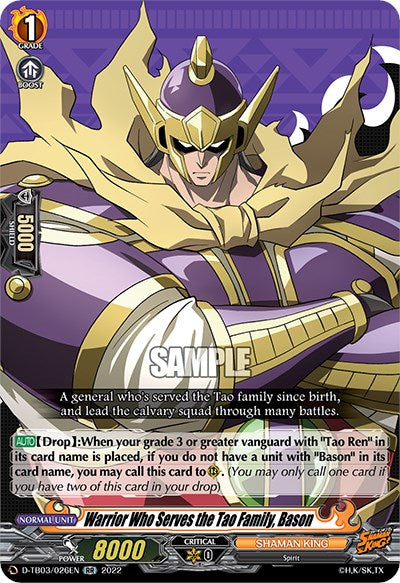 Warrior Who Serves the Tao Family, Bason (D-TB03/026EN) [Shaman King] | Pegasus Games WI