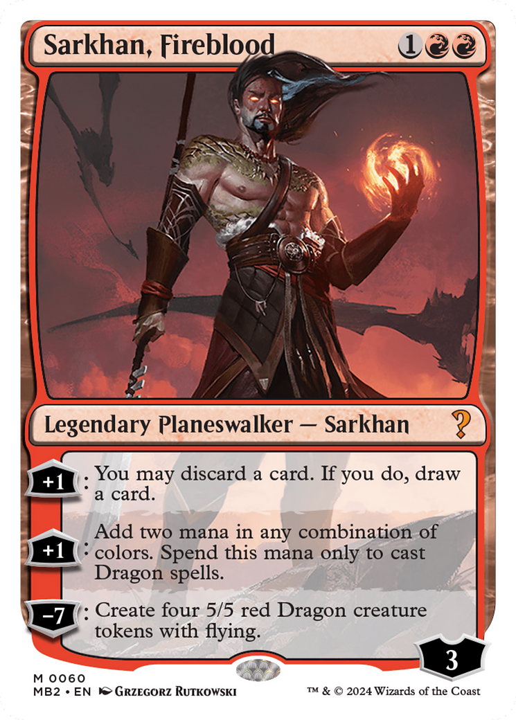 Sarkhan, Fireblood (White Border) [Mystery Booster 2] | Pegasus Games WI