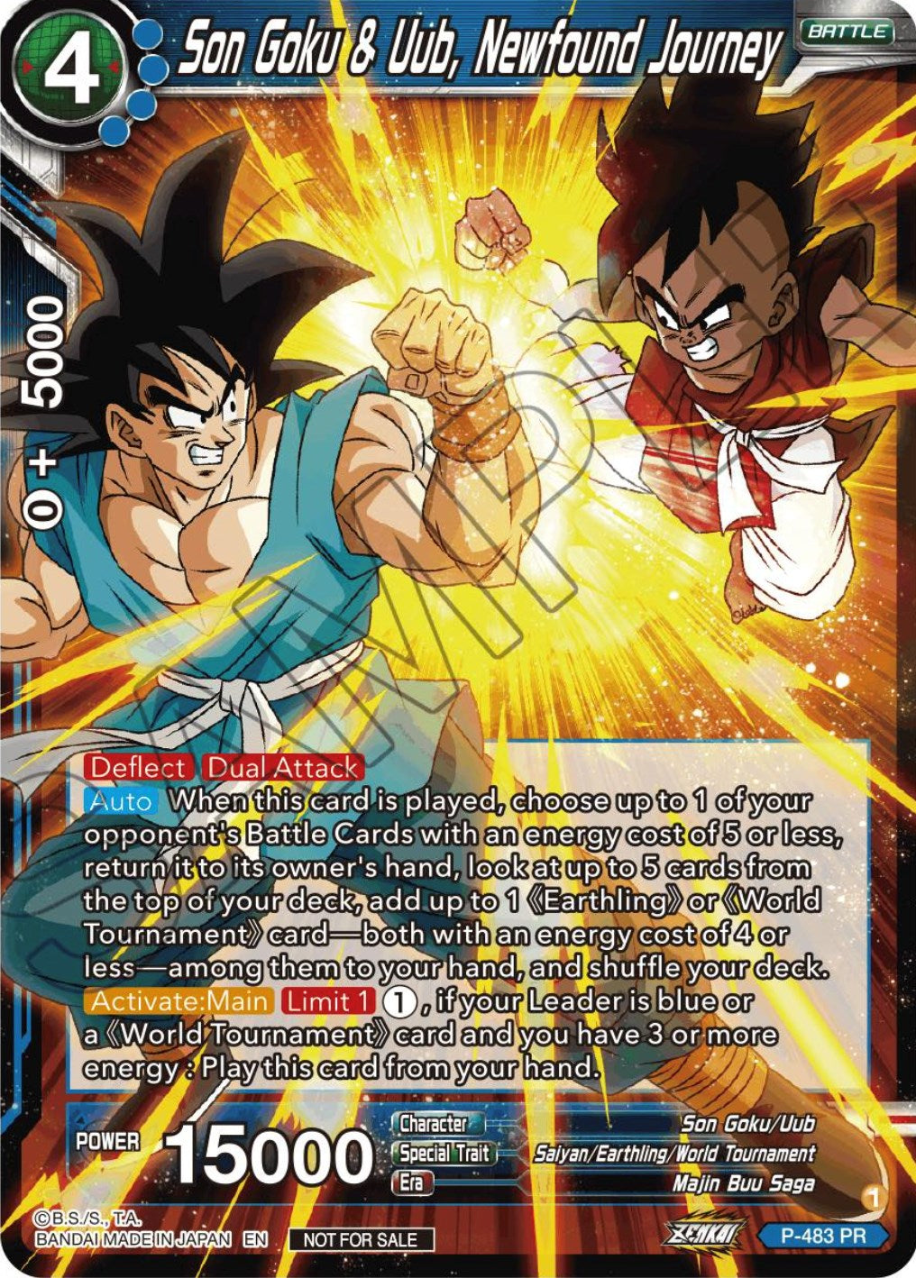 Son Goku & Uub, Newfound Journey (Zenkai Series Tournament Pack Vol.3) (P-483) [Tournament Promotion Cards] | Pegasus Games WI