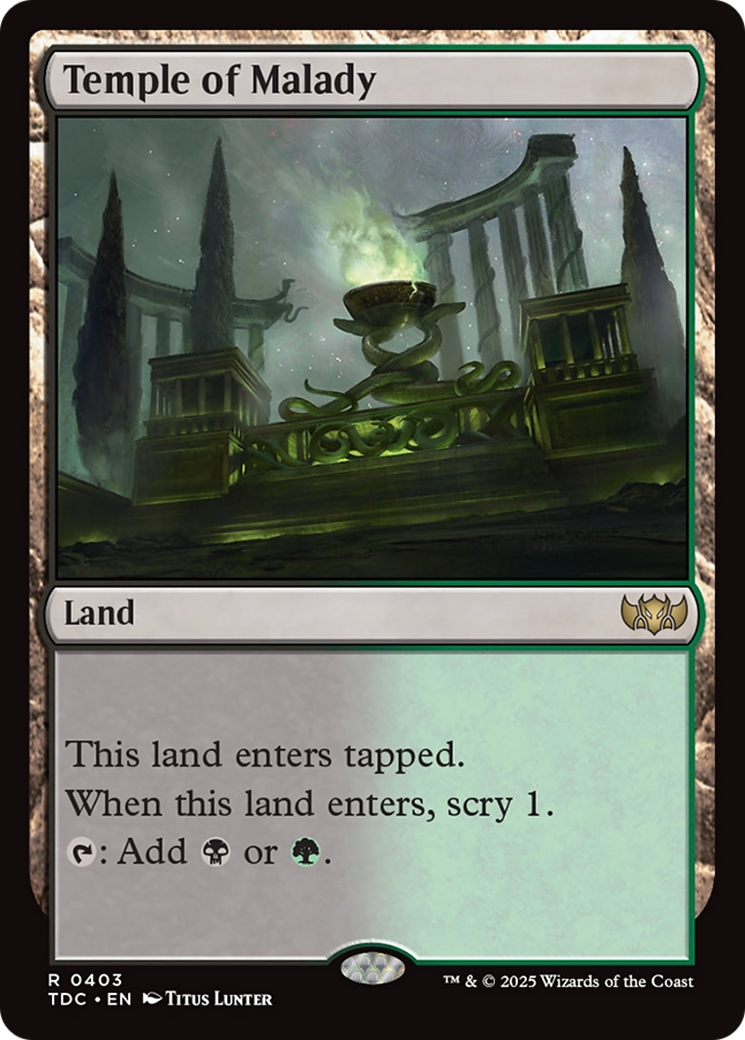 Temple of Malady [Tarkir: Dragonstorm Commander] | Pegasus Games WI