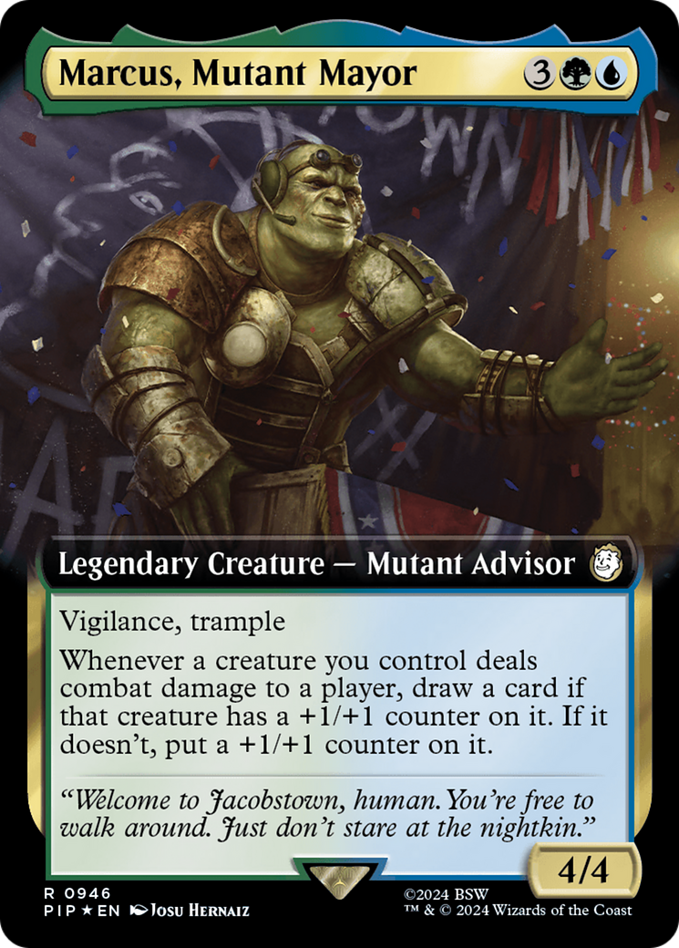Marcus, Mutant Mayor (Extended Art) (Surge Foil) [Fallout] | Pegasus Games WI