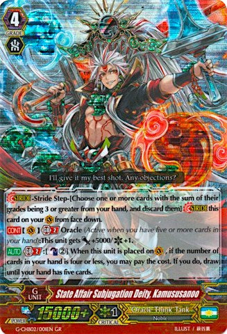 State Affair Subjugation Deity, Kamususanoo (G-CHB02/001EN) [We ARE!!! Trinity Dragon] | Pegasus Games WI