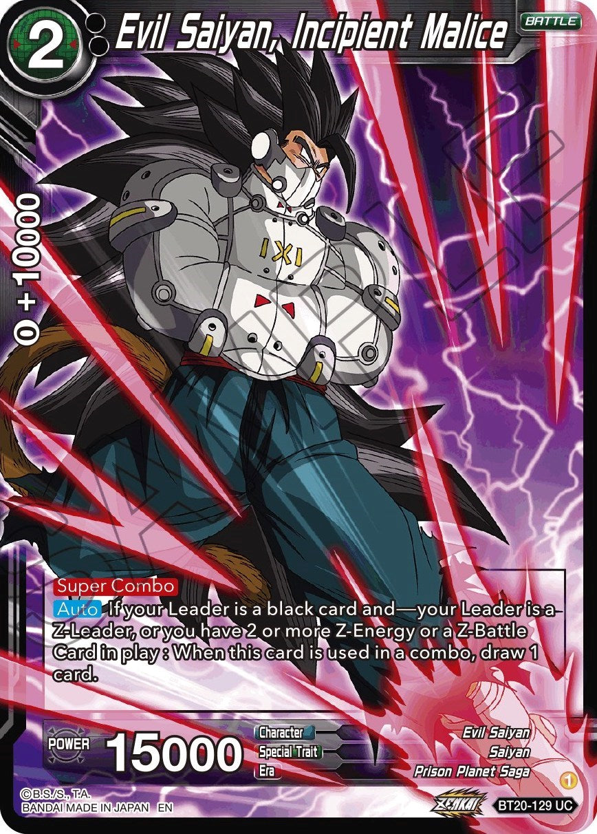 Evil Saiyan, Incipient Malice (BT20-129) [Power Absorbed] | Pegasus Games WI