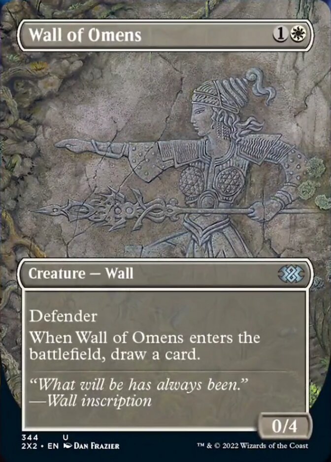 Wall of Omens (Borderless Alternate Art) [Double Masters 2022] | Pegasus Games WI