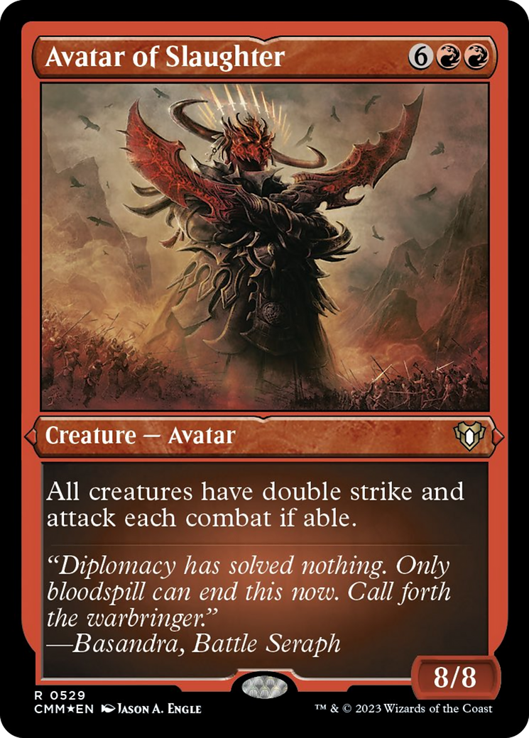 Avatar of Slaughter (Foil Etched) [Commander Masters] | Pegasus Games WI
