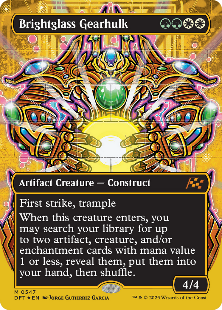 Brightglass Gearhulk (Borderless) (First-Place Foil) [Aetherdrift] | Pegasus Games WI