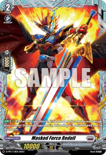 Masked Force Redoll (Frame Rare) (D-PR/173EN) [D Promo Cards] | Pegasus Games WI