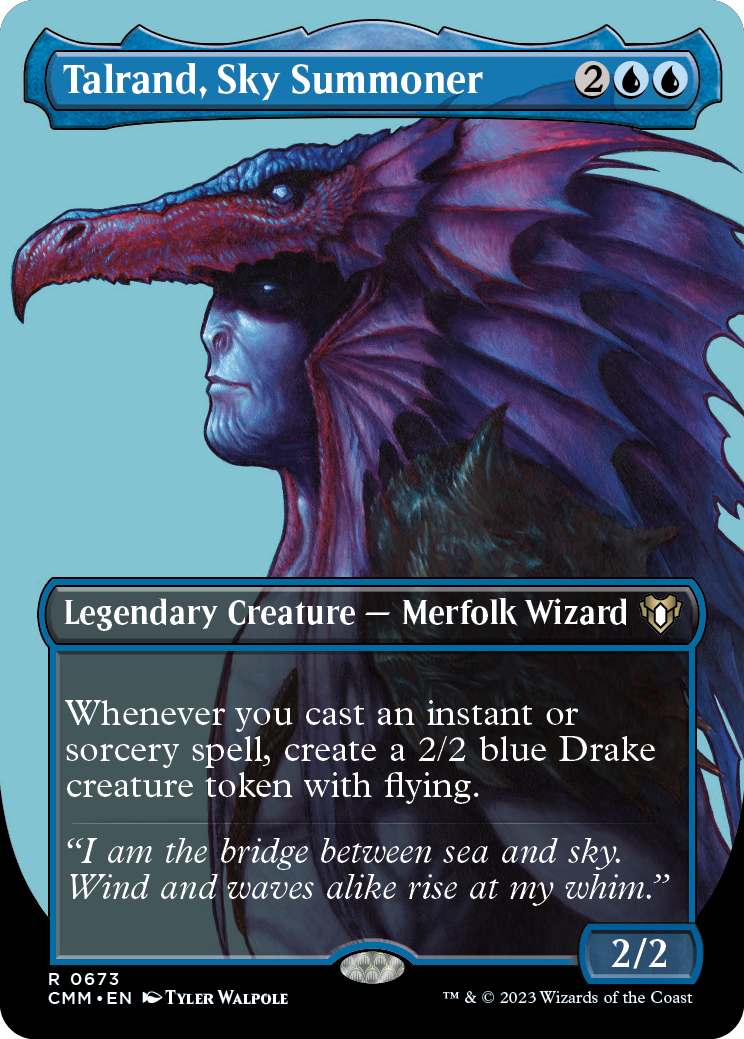 Talrand, Sky Summoner (Borderless Profile) [Commander Masters] | Pegasus Games WI