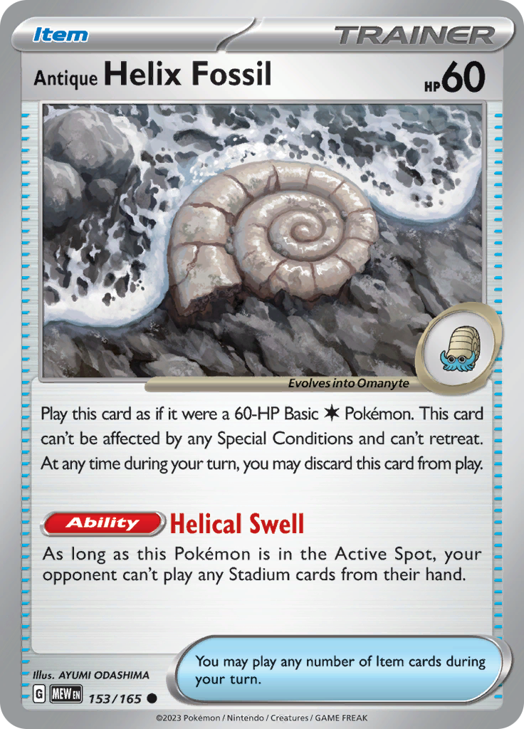 Antique Helix Fossil (153/165) [Scarlet & Violet: 151] | Pegasus Games WI