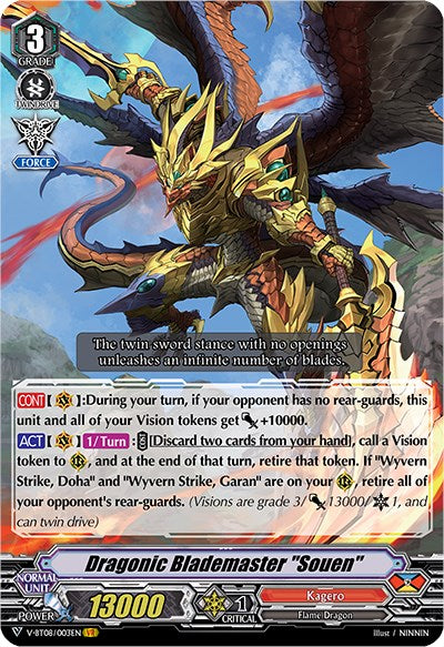 Dragonic Blademaster "Souen" (V-BT08/003EN VR) [Silverdust Blaze] | Pegasus Games WI