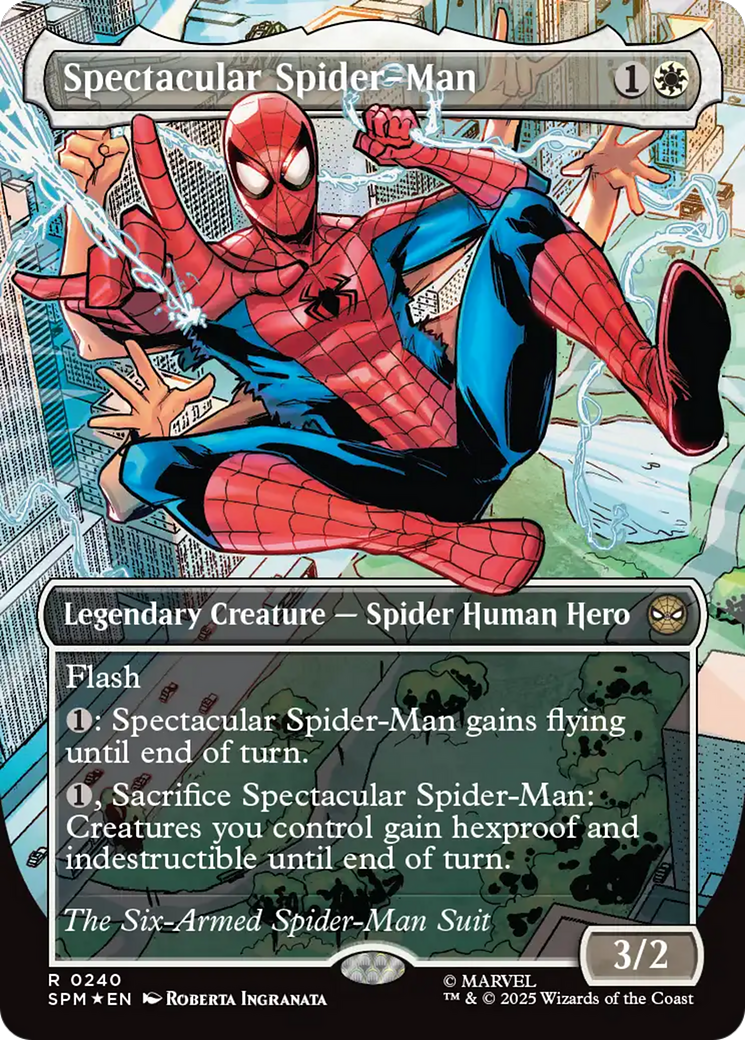 Spectacular Spider-Man (0240) (Borderless) (Textured Foil) [Marvel's Spider-Man] | Pegasus Games WI