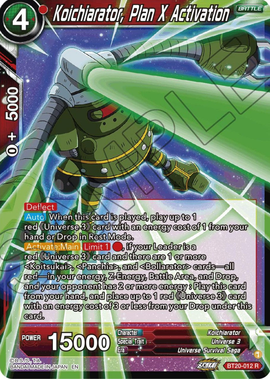 Koichiarator, Plan X Activation (BT20-012) [Power Absorbed] | Pegasus Games WI