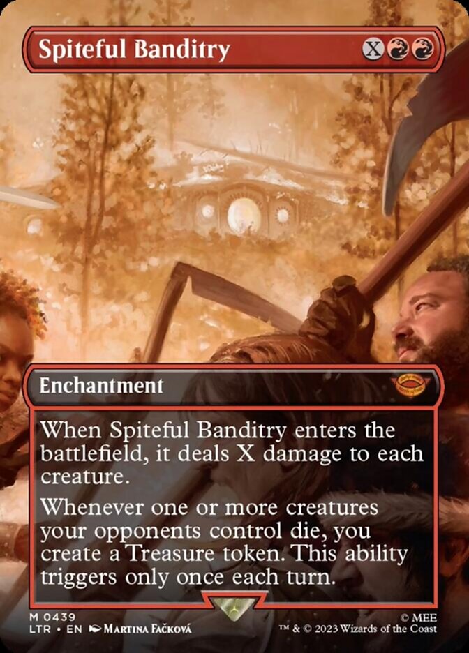 Spiteful Banditry (Borderless Alternate Art) [The Lord of the Rings: Tales of Middle-Earth] | Pegasus Games WI