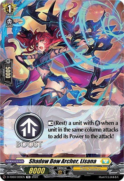 Shadow Bow Archer, Lisana (D-TD03/009EN) [D-TD03: Raika Koshiba -Skyfall Executors-] | Pegasus Games WI