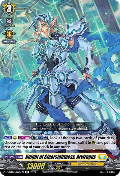 Knight of Clearsightness, Arviragus (D-BT05/075EN) [Triumphant Return of the Brave Heroes] | Pegasus Games WI