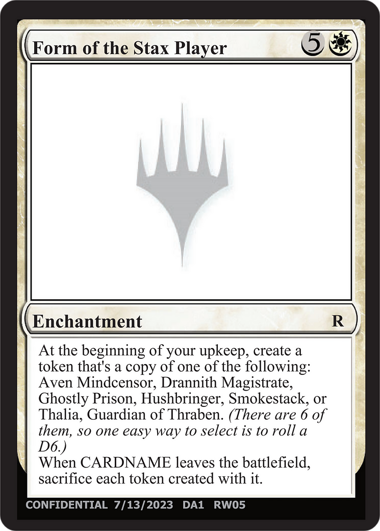 Form of the Stax Player [Unknown Event] | Pegasus Games WI